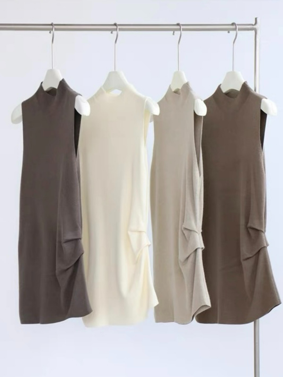 Elle High Neck Sleeveless Knit Top-The Black Bow-