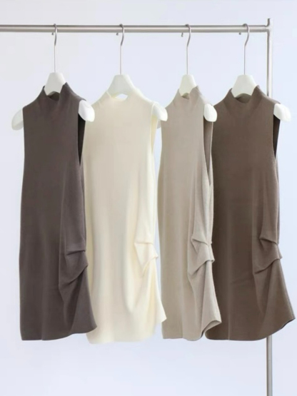 Elle High Neck Sleeveless Knit Top-The Black Bow-