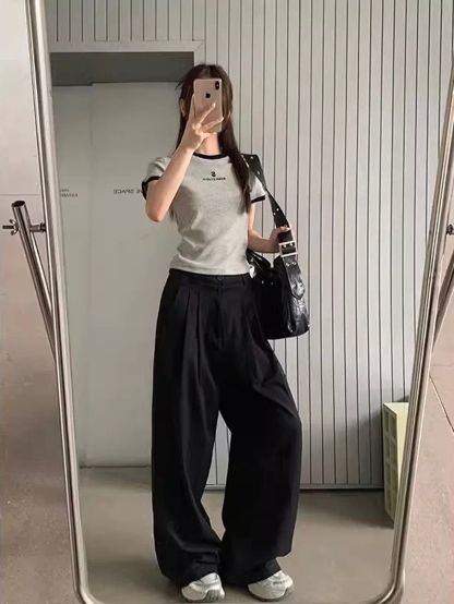 Darren Textured Belted Wide Leg Pants
