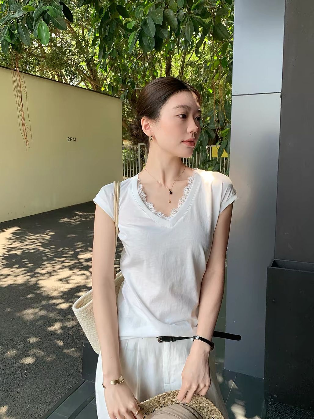 Darryl Relaxed Lace-Trim Sleeveless Tee