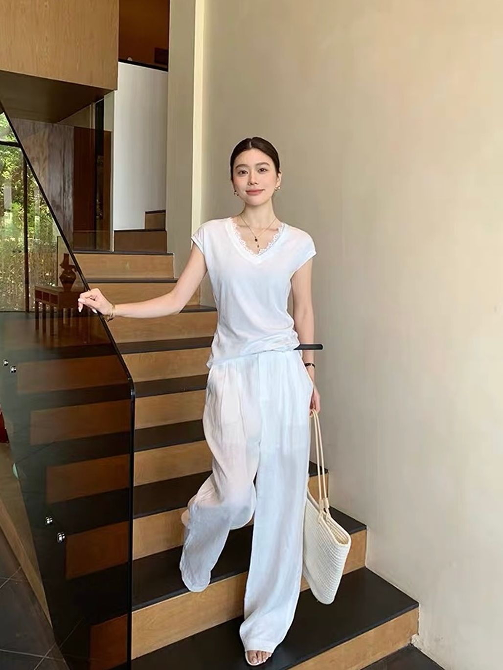 Darryl Relaxed Lace-Trim Sleeveless Tee
