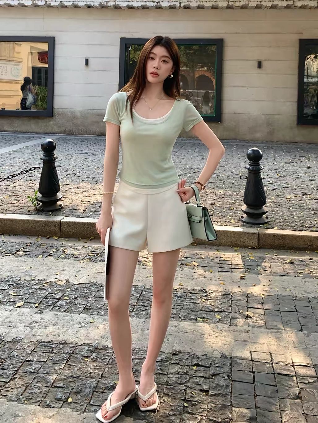 Dalmare Layered Scoop-Neck Top