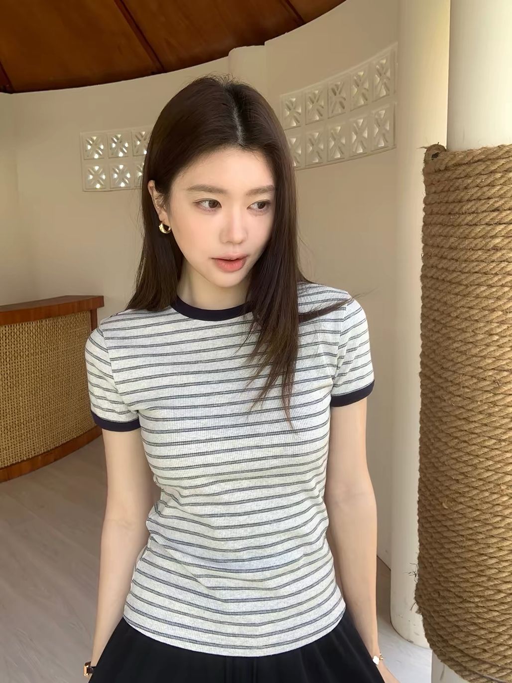 Dafrosa Stripe Ringer Tee