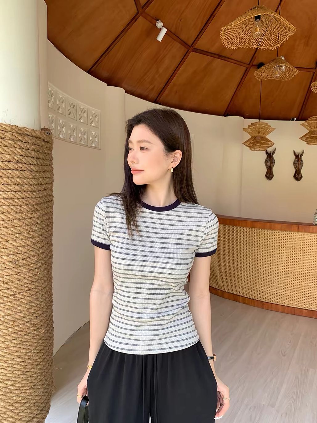 Dafrosa Stripe Ringer Tee