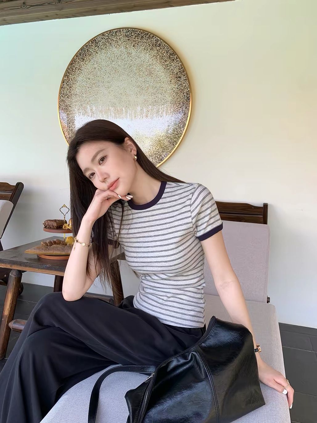 Dafrosa Stripe Ringer Tee