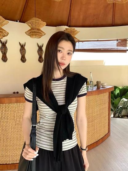 Dafrosa Stripe Ringer Tee