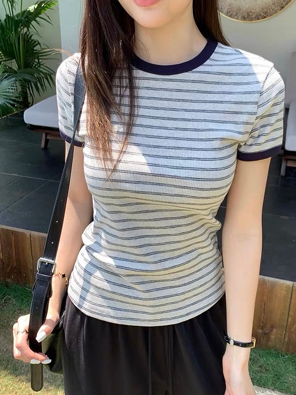 Dafrosa Stripe Ringer Tee