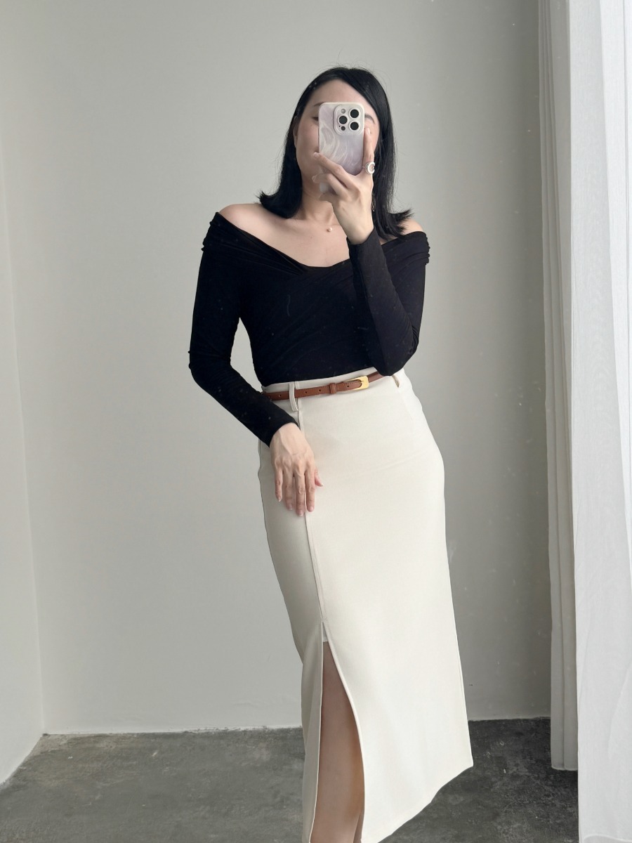 Sabrine A-Line Side Slit Skirt