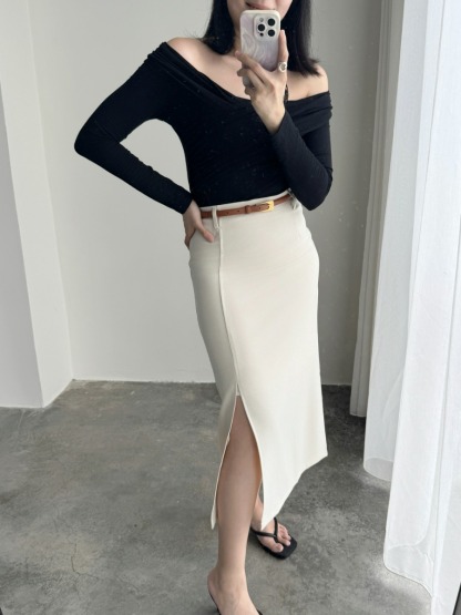 Sabrine A-Line Side Slit Skirt