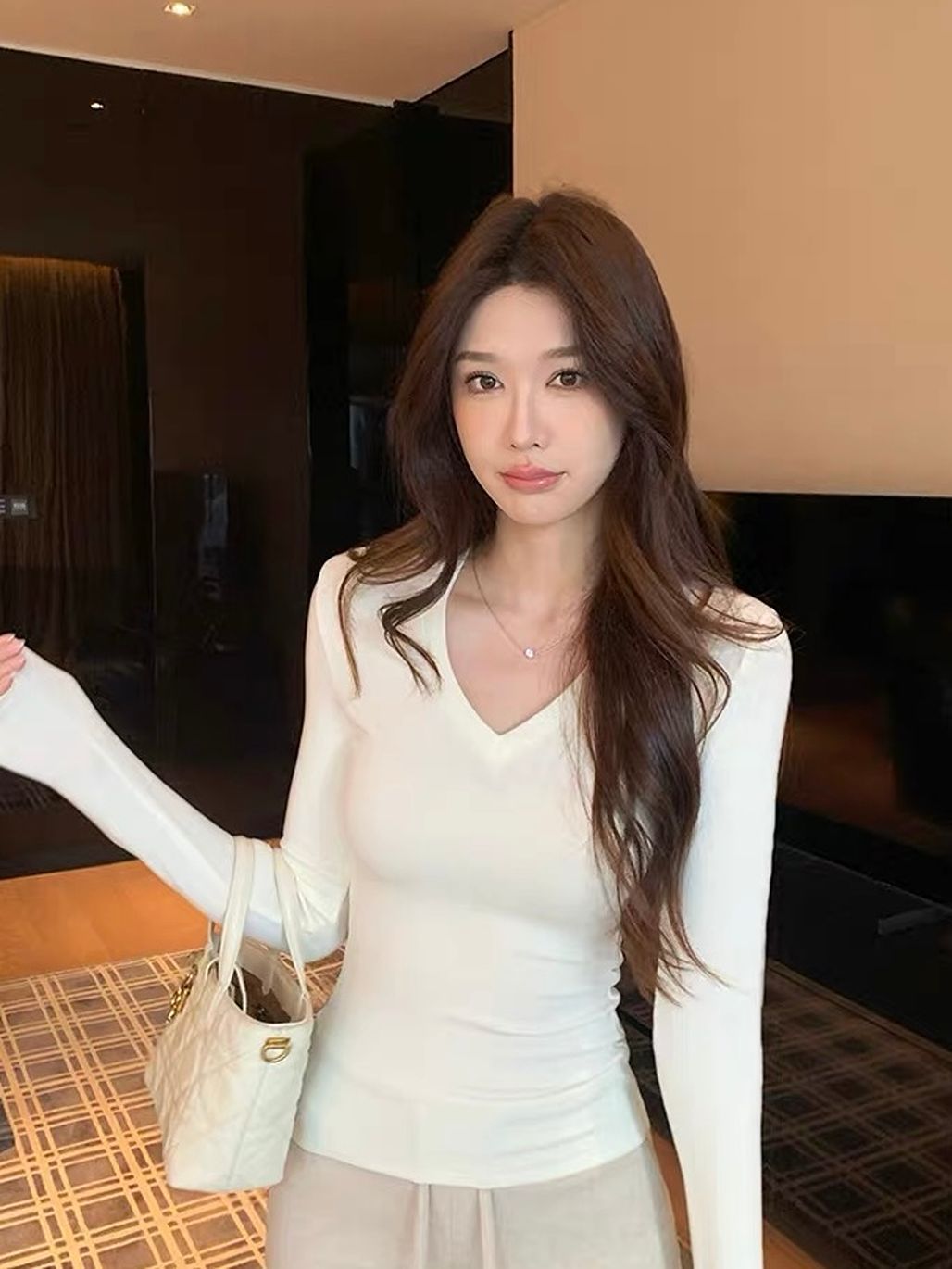 Dayea V-Neck Long Sleeve Top