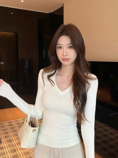 Dayea V-Neck Long Sleeve Top