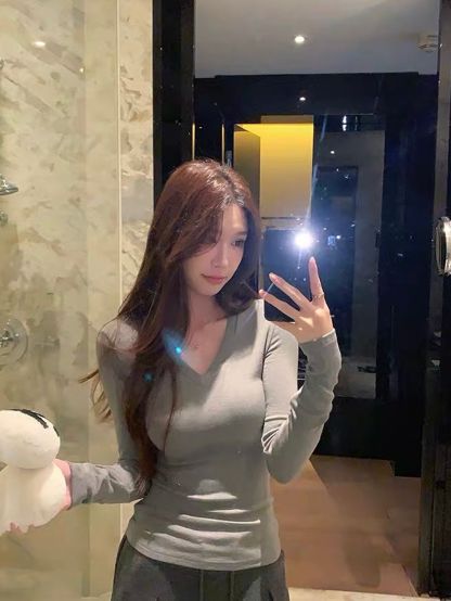 Dayea V-Neck Long Sleeve Top