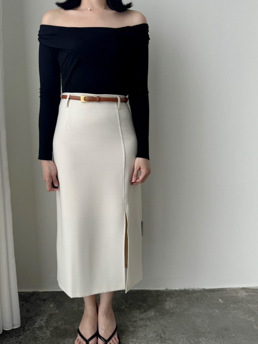 Sabrine A-Line Side Slit Skirt