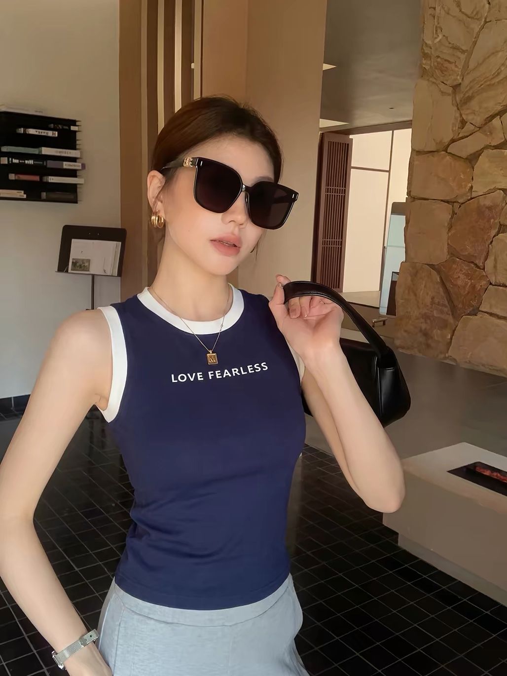 Doppy Love Fearless Ringer Tank Top