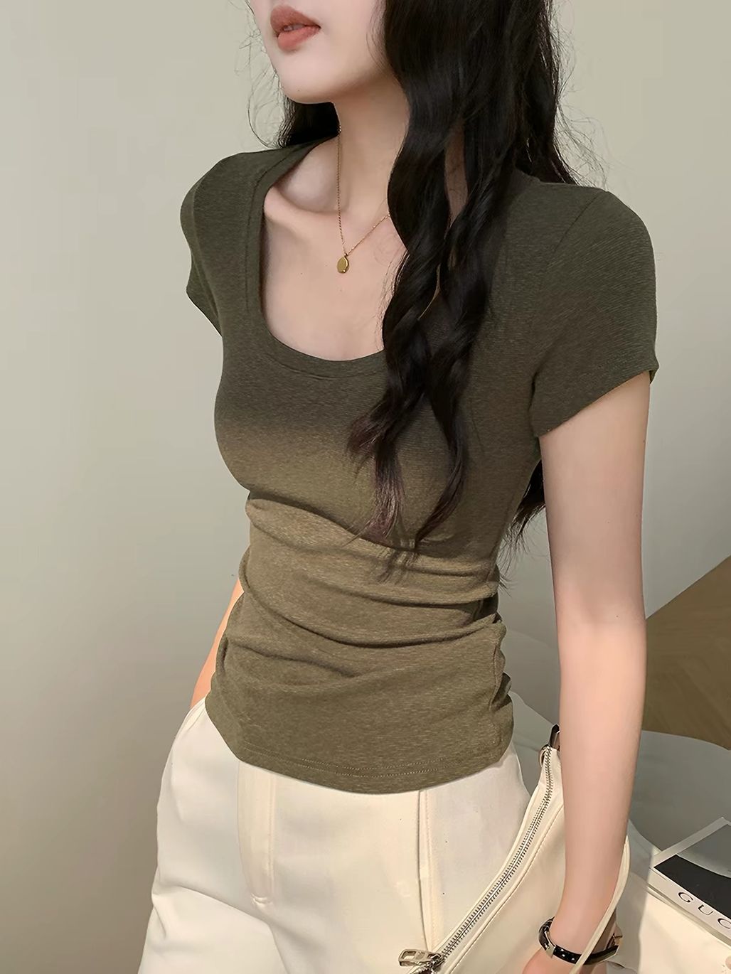 Deep Scoop-Neck Modal Top