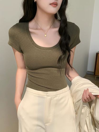Deep Scoop-Neck Modal Top