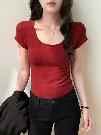 Deep Scoop-Neck Modal Top