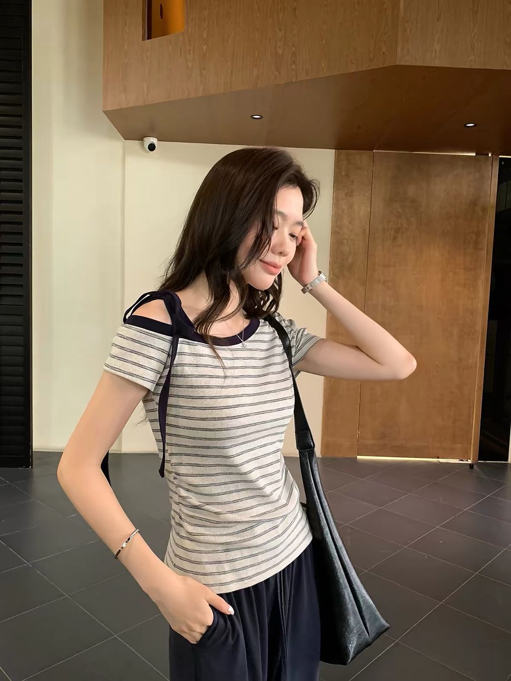 Dekka Shoulder Ribbon Tie Top