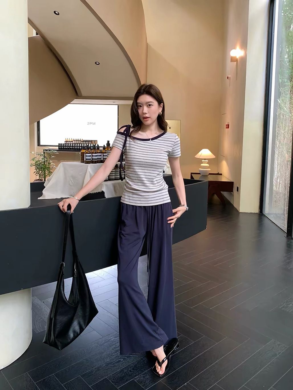 Dekka Shoulder Ribbon Tie Top