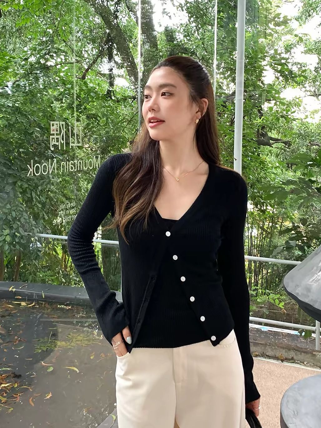 Dularee Ribbed Knit Camisole & Cardigan Set 