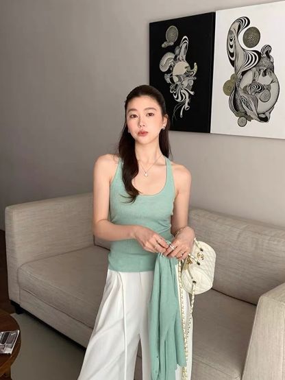 Dularee Ribbed Knit Camisole & Cardigan Set 