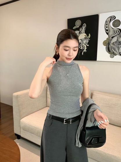 Mock-Neck Top & Cardigan Set