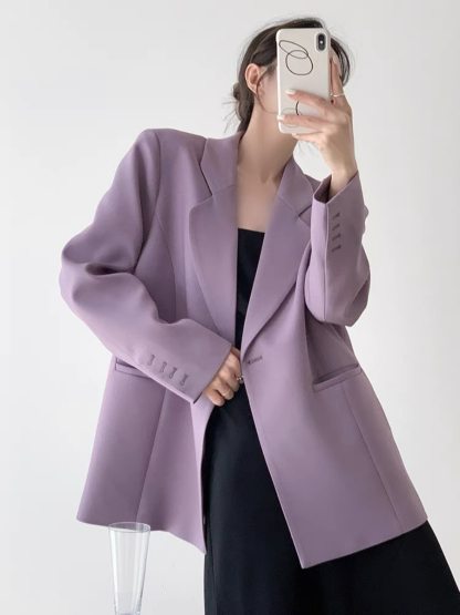 Xena Lapel Collar Blazer-The Black Bow-