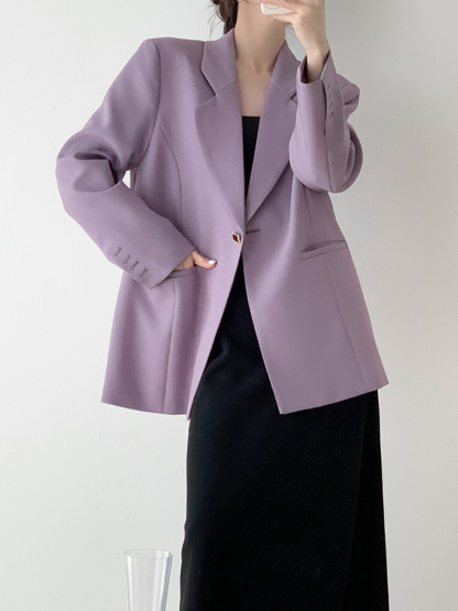 Xena Lapel Collar Blazer-The Black Bow-
