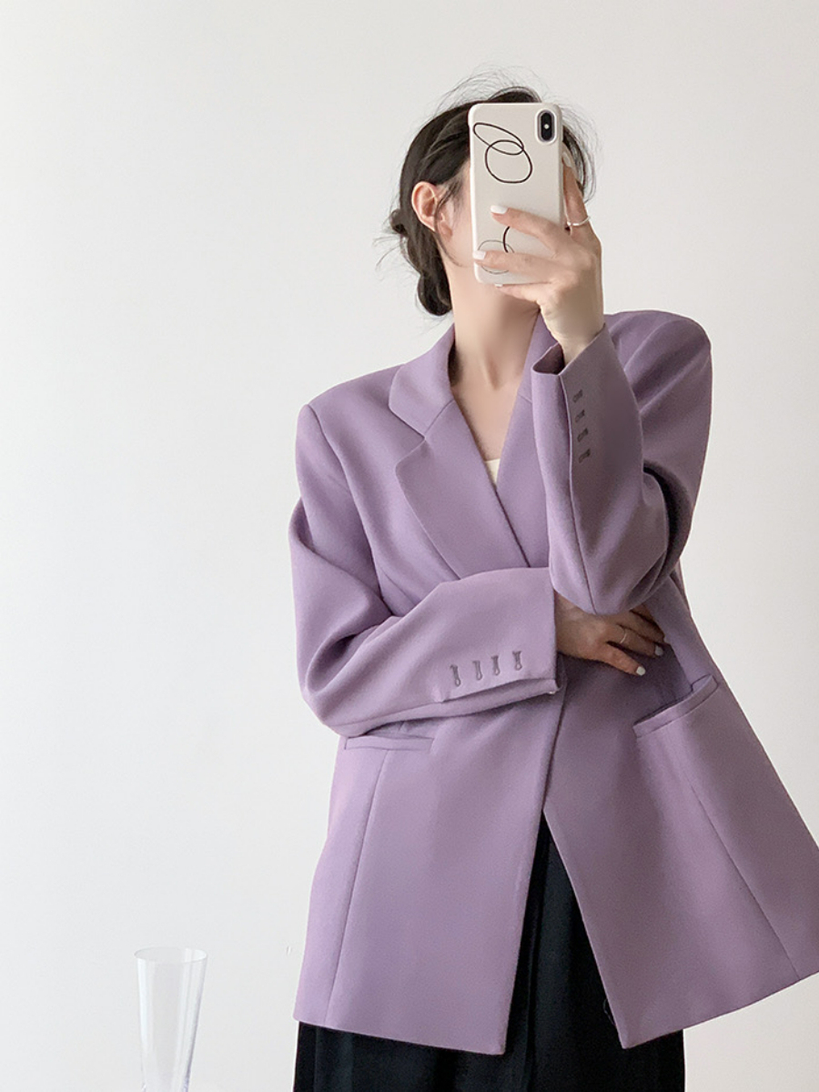 Xena Lapel Collar Blazer-The Black Bow-