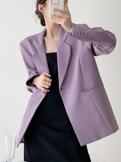 Xena Lapel Collar Blazer-The Black Bow-
