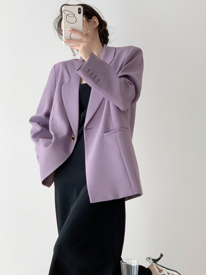 Xena Lapel Collar Blazer-The Black Bow-