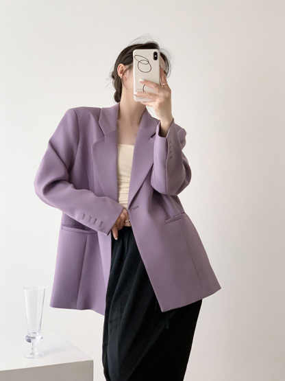 Xena Lapel Collar Blazer-The Black Bow-