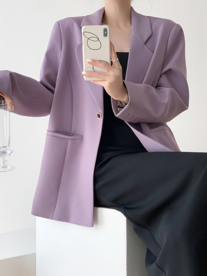 Xena Lapel Collar Blazer-The Black Bow-