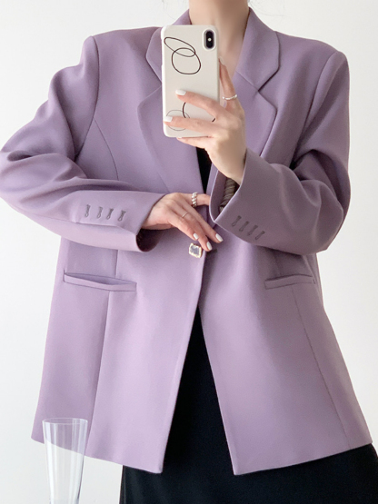 Xena Lapel Collar Blazer-The Black Bow-