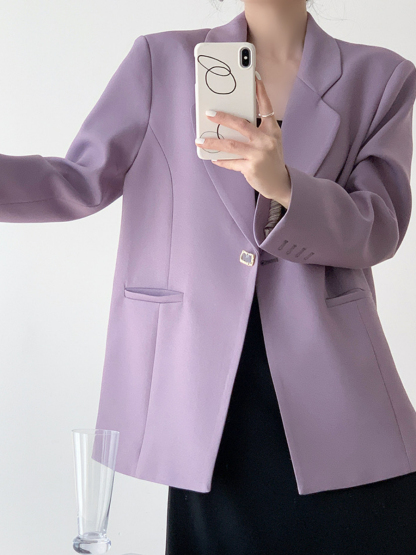 Xena Lapel Collar Blazer-The Black Bow-