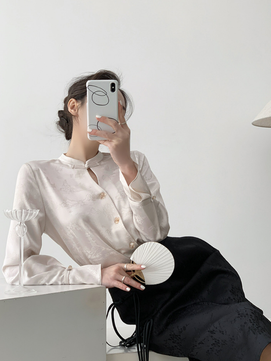 Xin Lee Pankou Side Slit Skirt-The Black Bow-