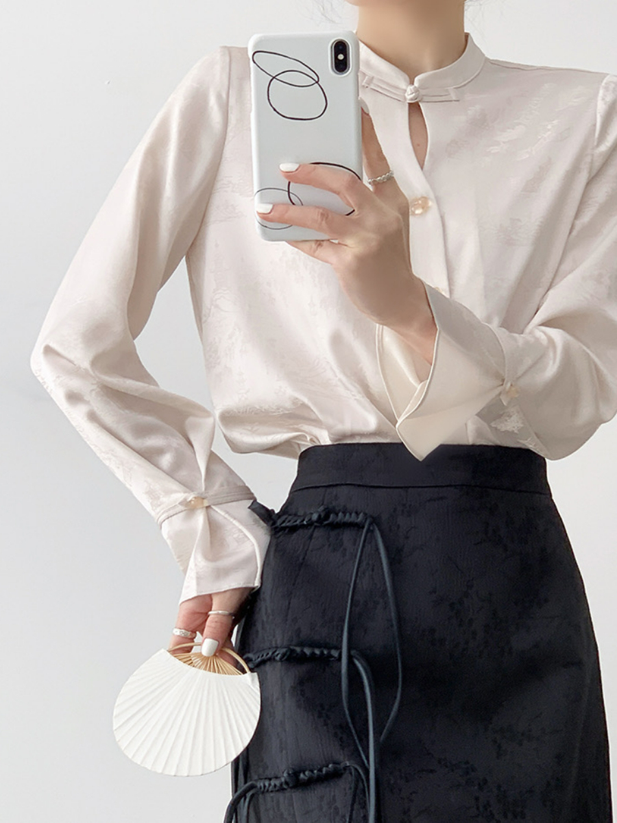 Xin Lee Pankou Side Slit Skirt-The Black Bow-