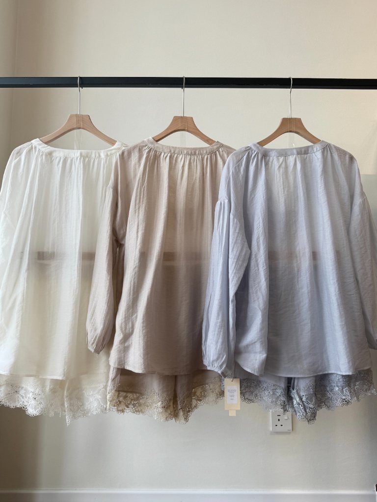 Perry Tencey Blend Lacey Trim Top & Shorts Set