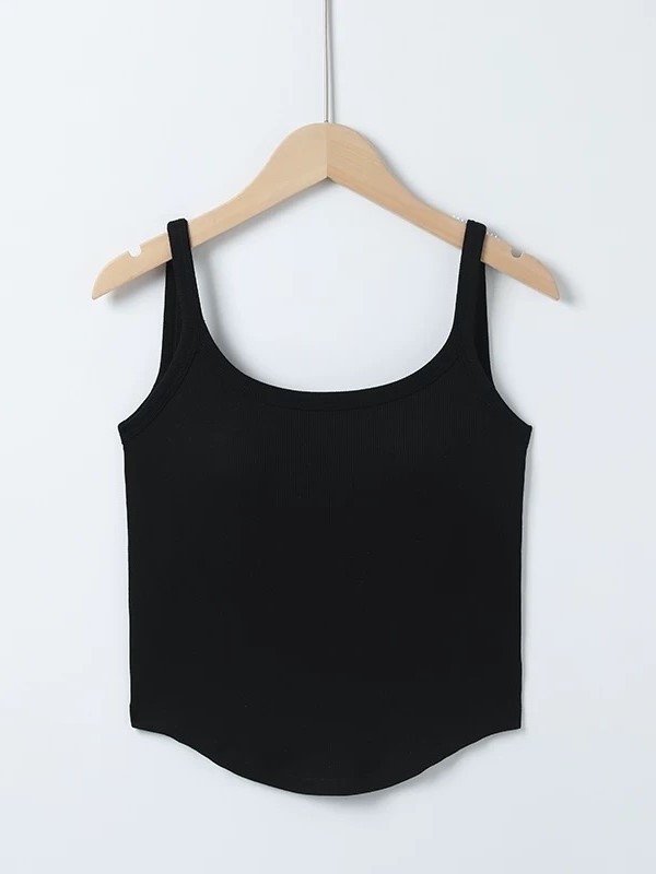 Qynna Low Back Padded Top-The Black Bow-