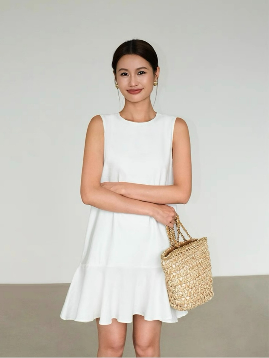 Amelia Ruffle Trim Dress