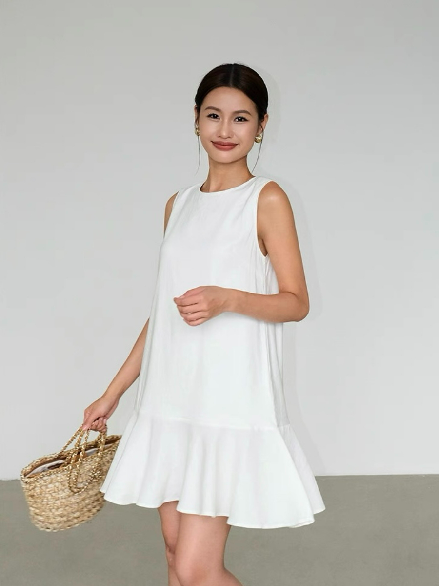 Amelia Ruffle Trim Dress