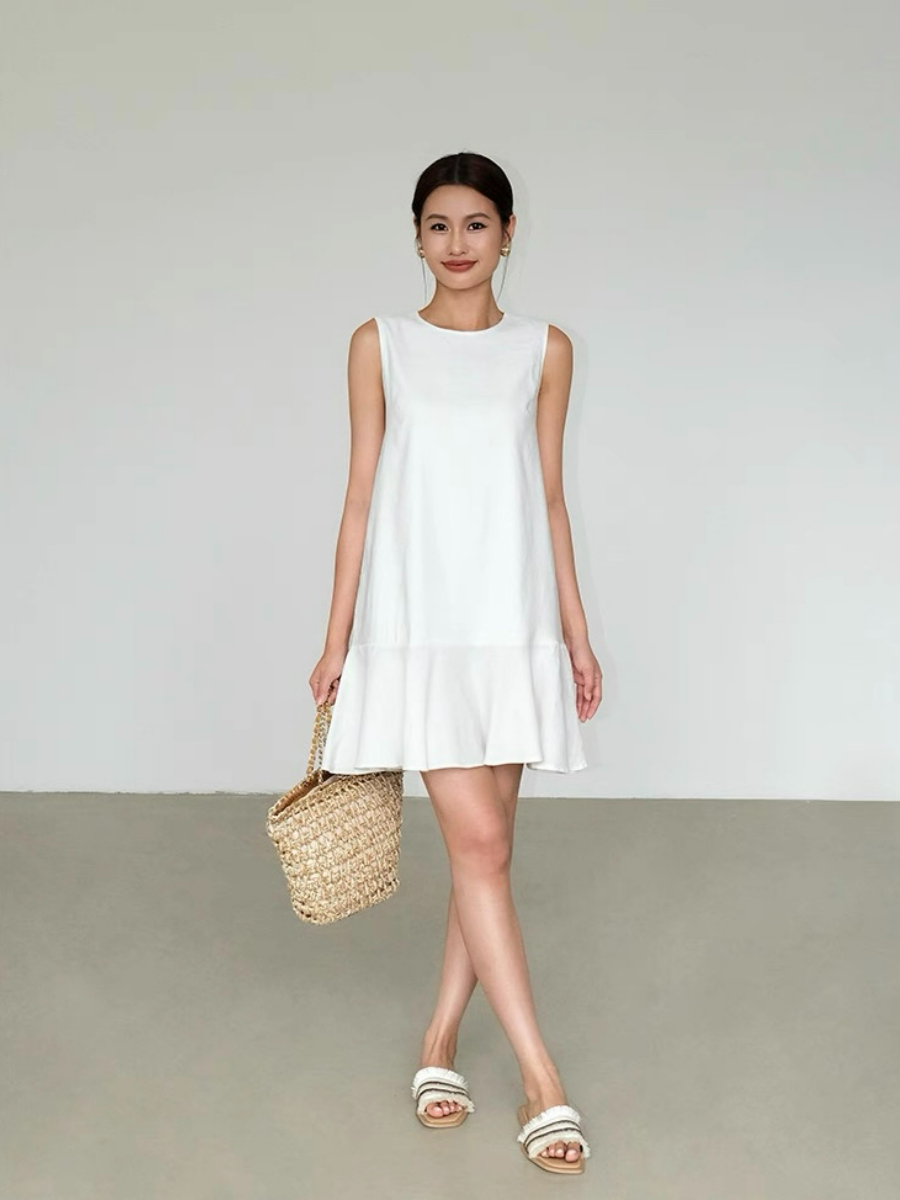 Amelia Ruffle Trim Dress