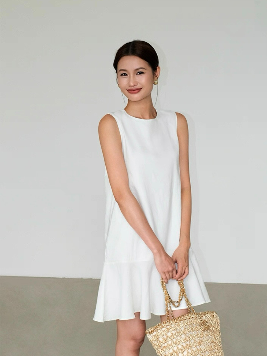 Amelia Ruffle Trim Dress