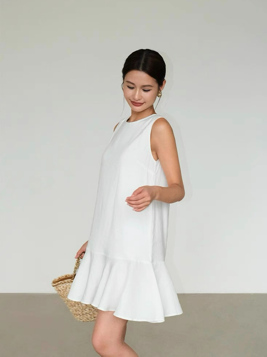 Amelia Ruffle Trim Dress