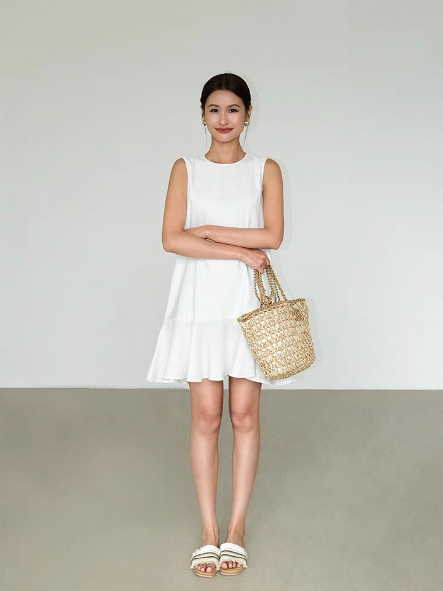 Amelia Ruffle Trim Dress