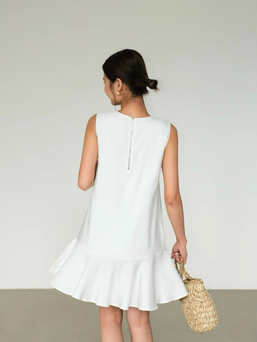 Amelia Ruffle Trim Dress