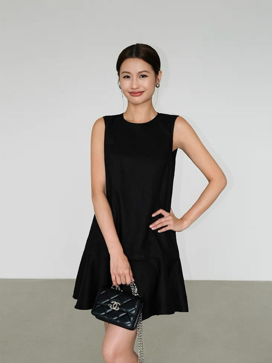 Amelia Ruffle Trim Dress