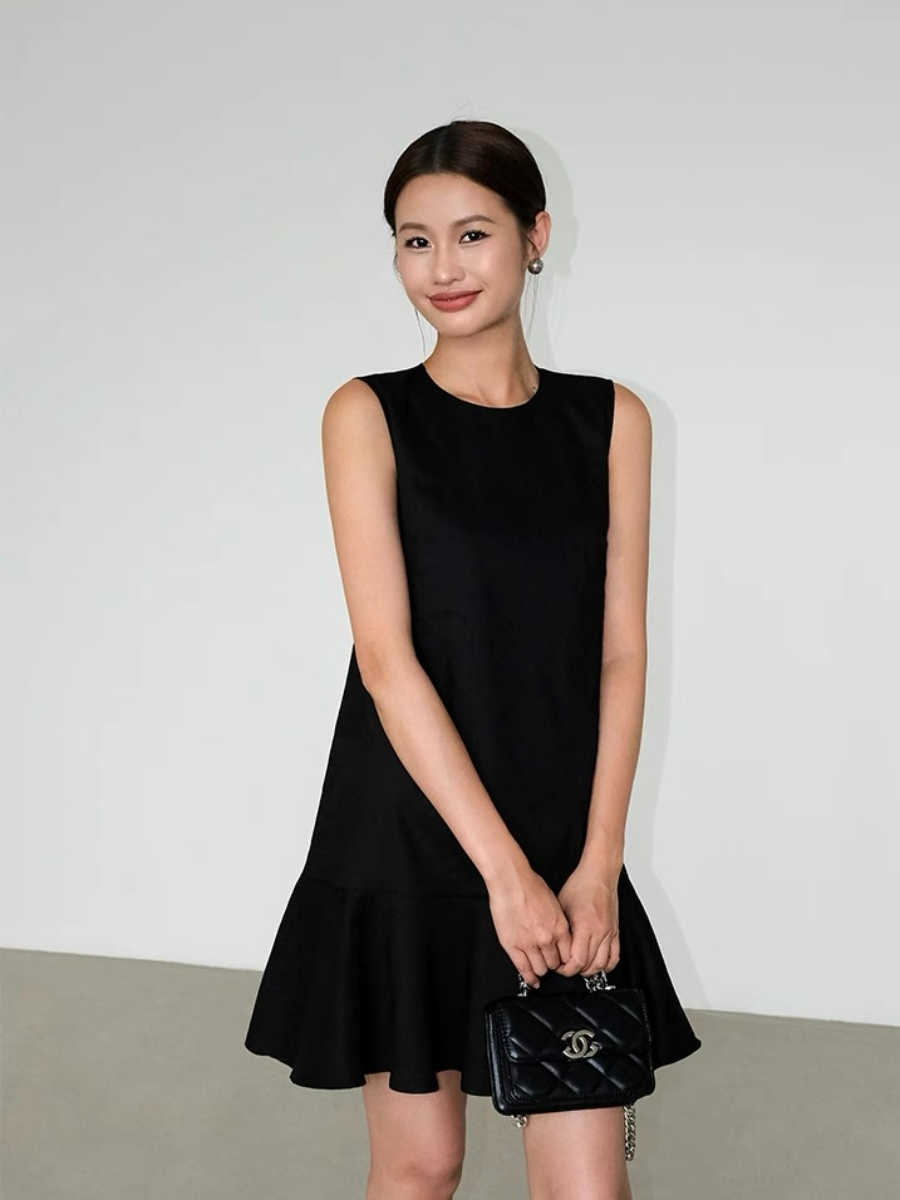 Amelia Ruffle Trim Dress