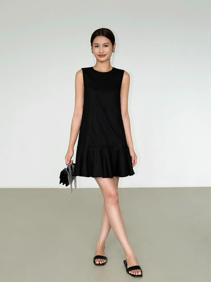 Amelia Ruffle Trim Dress