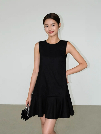 Amelia Ruffle Trim Dress